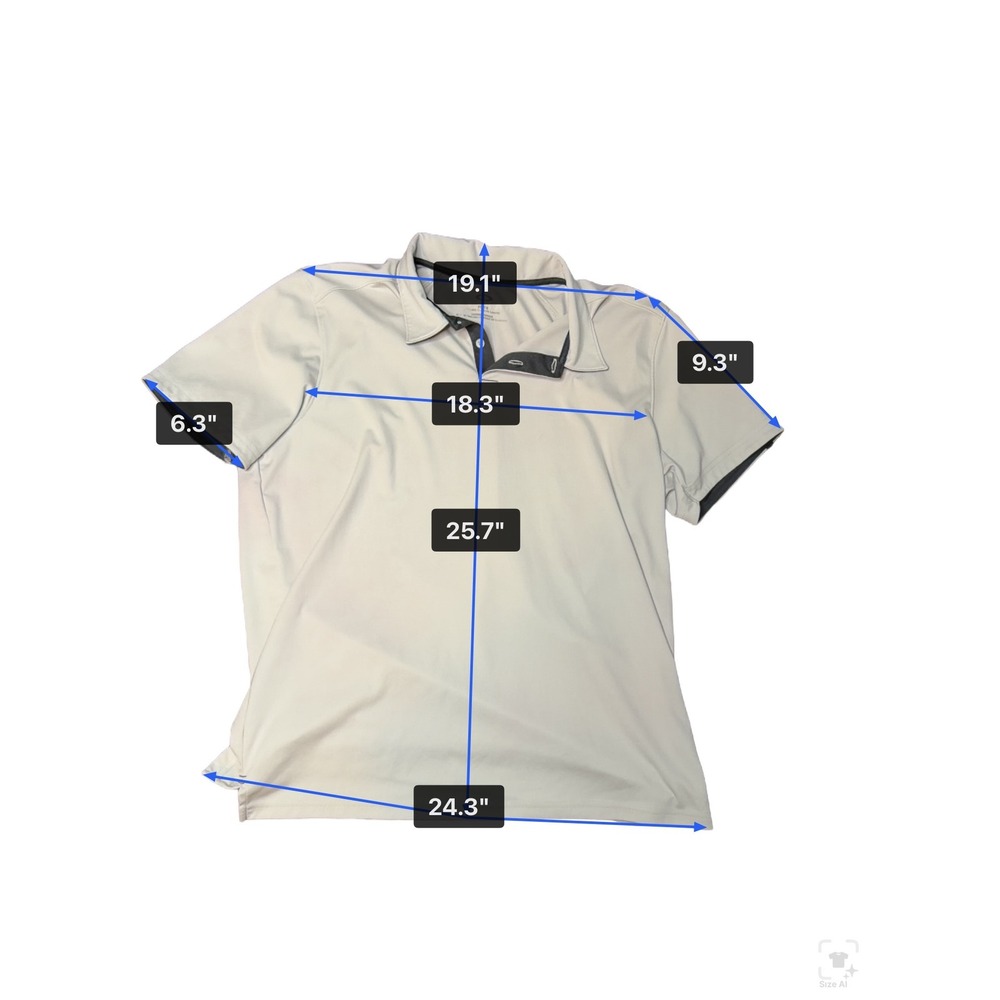Oakley Mens Tailored Fit Golf Polo Shirt Gray Short Sleeve XL CA35460 RN96548 - Picture 7 of 7